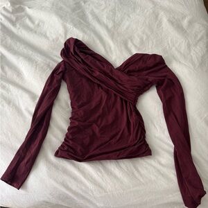 Abercrombie & Fitch Deep Burgundy Long Sleeve Top
